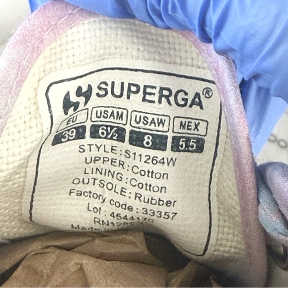 SUPERGA x LOVESHACKFANCY 2750 pink blue tie dye cotton candy canvas shoes - Picture 10 of 12